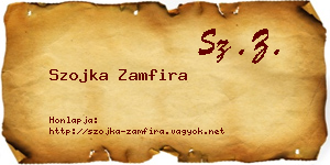 Szojka Zamfira névjegykártya